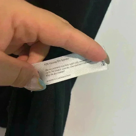 Eileen Fisher Womens Large Black Short Sleeve Basic Viscose/Spandex Tunic - Picture 3 of 4